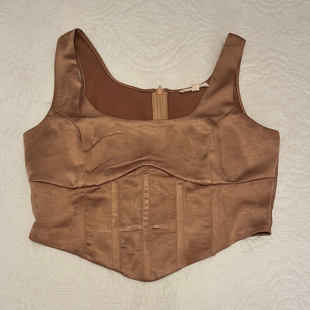 Brown corset top PacSun
